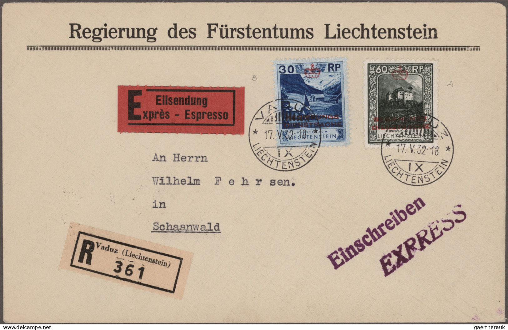 Liechtenstein - Dienstmarken: 1932/1935, Lot Mit 21 Sauberen Dienstbriefen Mit M - Dienstmarken