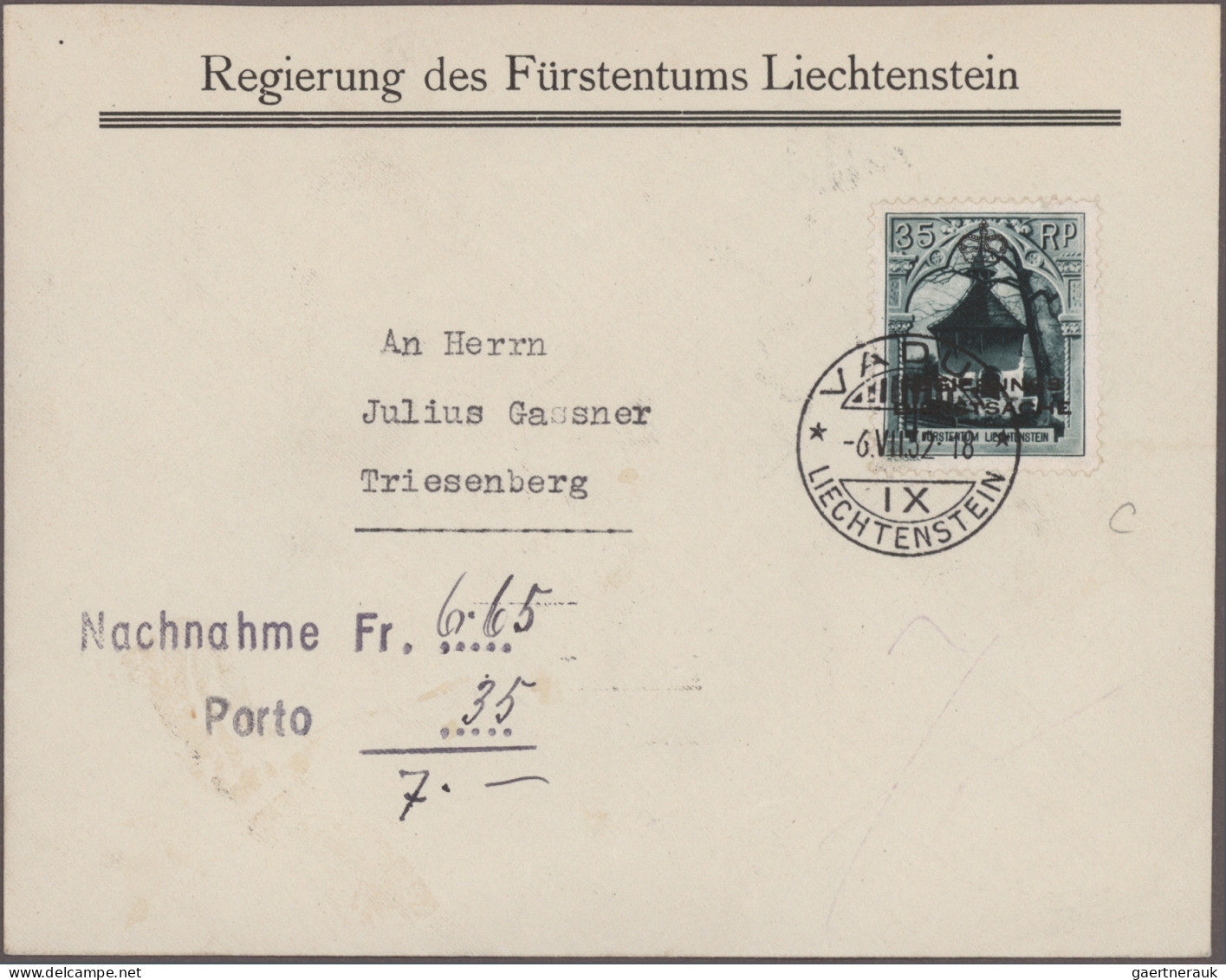 Liechtenstein - Dienstmarken: 1932/1936, Dienstmarken I 5 Rp.- 1.20 Fr. , Sauber - Service