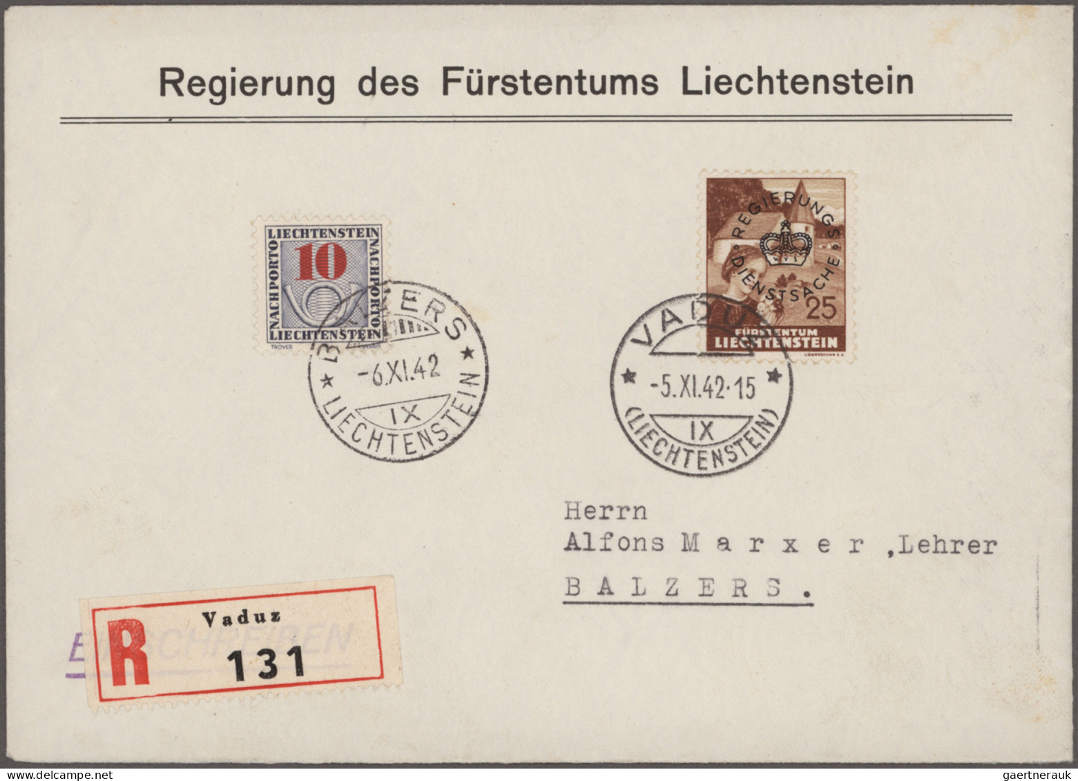 Liechtenstein - Dienstmarken: 1934/1947, Umfangreiche Sammlung Der 3 Verschieden - Dienstmarken