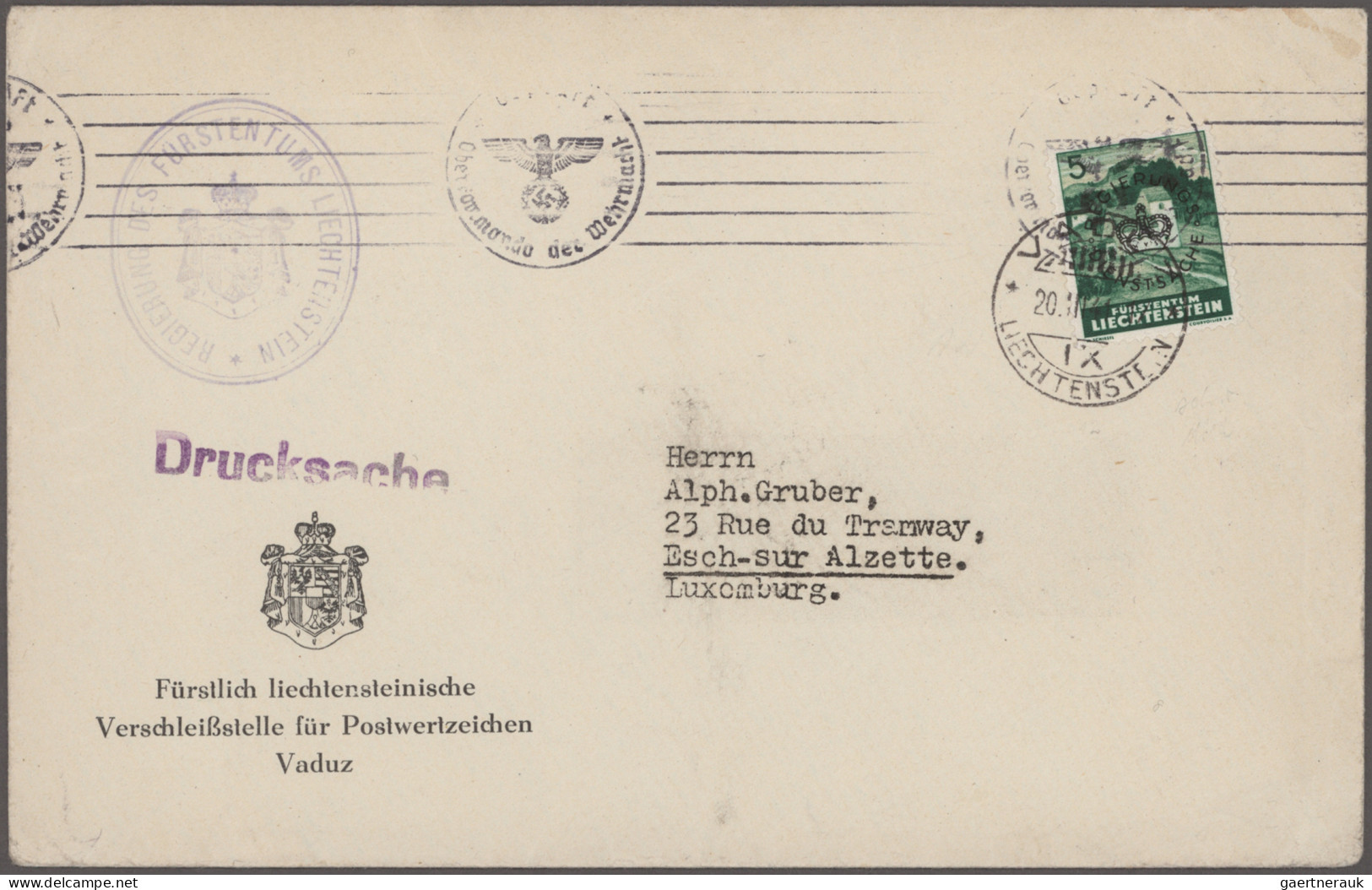 Liechtenstein - Dienstmarken: 1934/1947, umfangreiche Sammlung der 3 verschieden