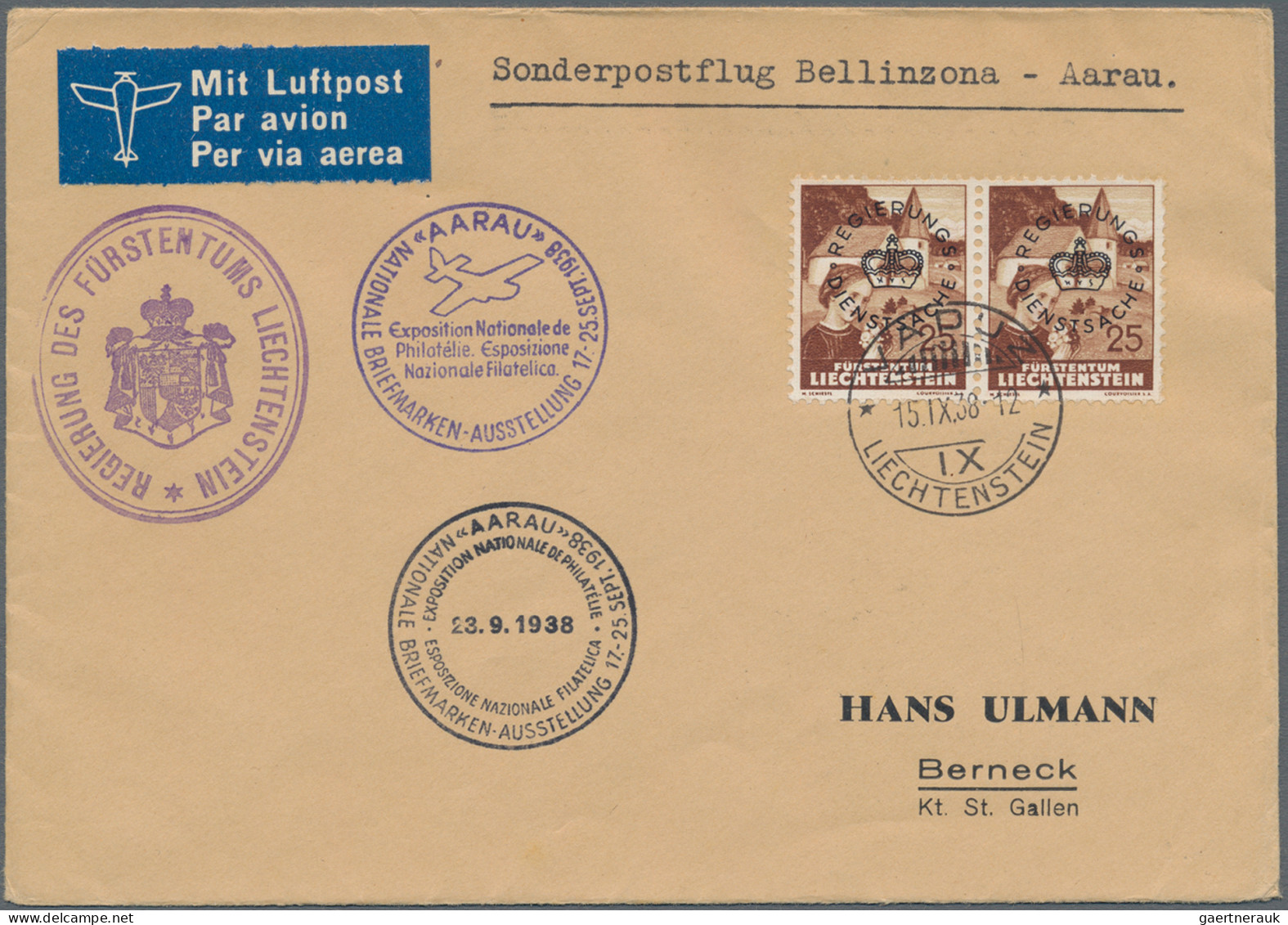 Liechtenstein - Dienstmarken: 1935/1967, Sauberes Lot Mit 14 Erst- Oder Sonderfl - Dienstzegels