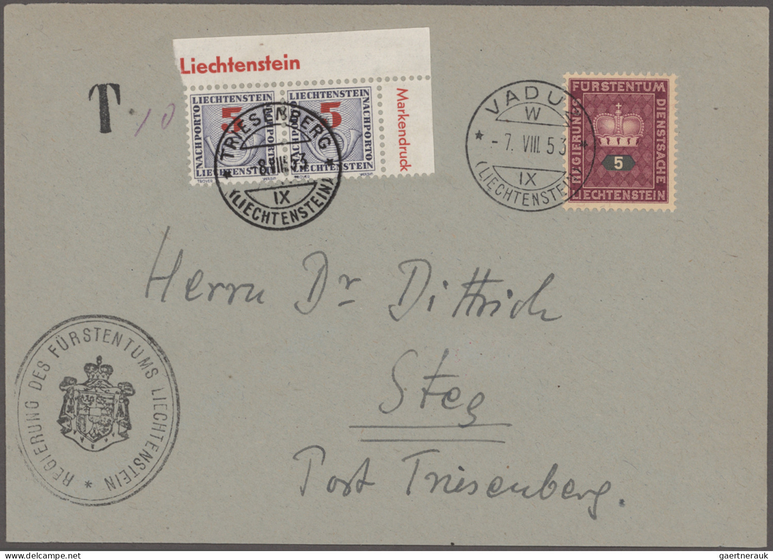 Liechtenstein - Dienstmarken: 1950/1976, Umfangreiche Sammlung Der 3 Verschieden - Dienstmarken