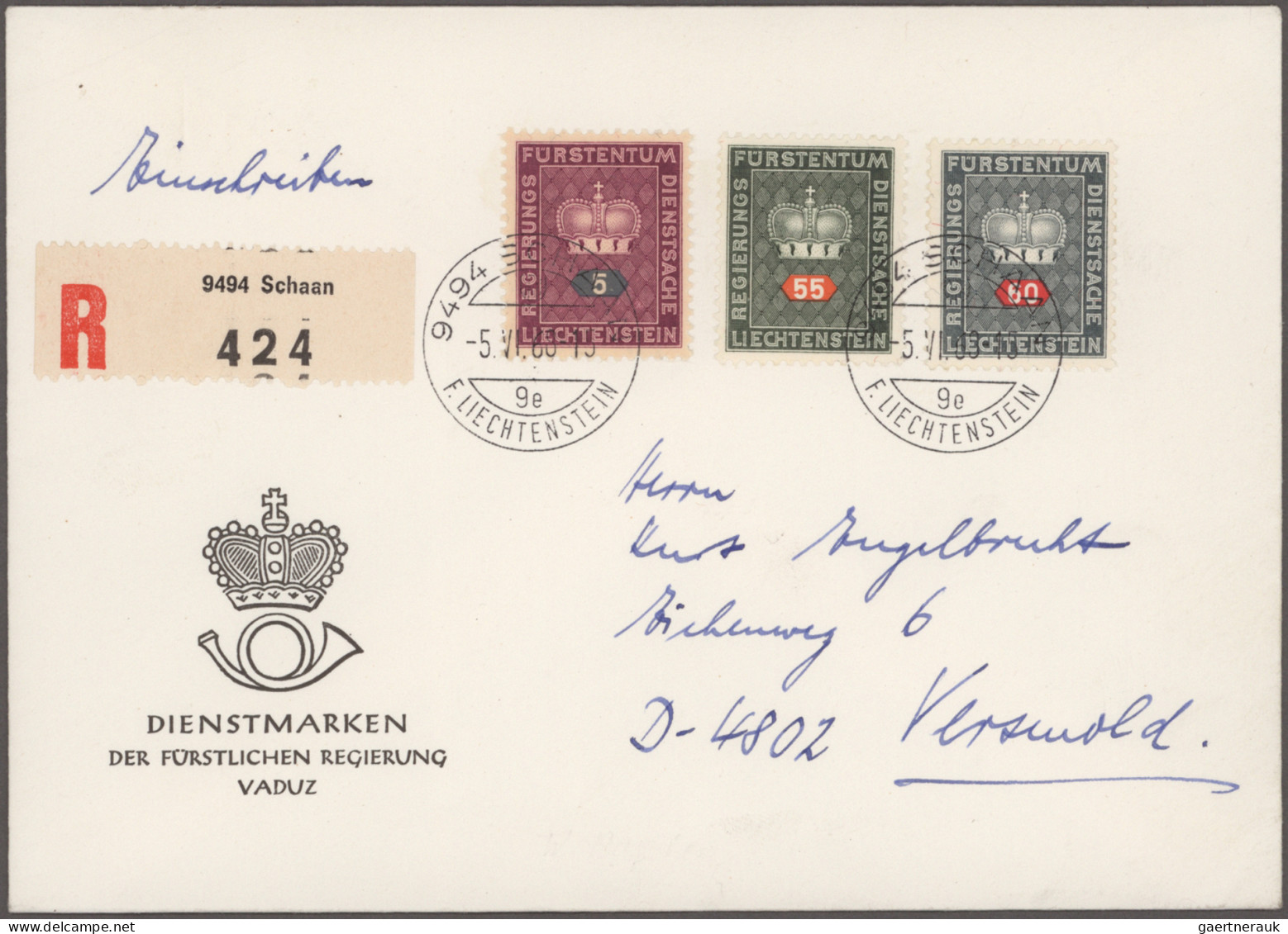 Liechtenstein - Dienstmarken: 1950/1976, Umfangreiche Sammlung Der 3 Verschieden - Dienstmarken