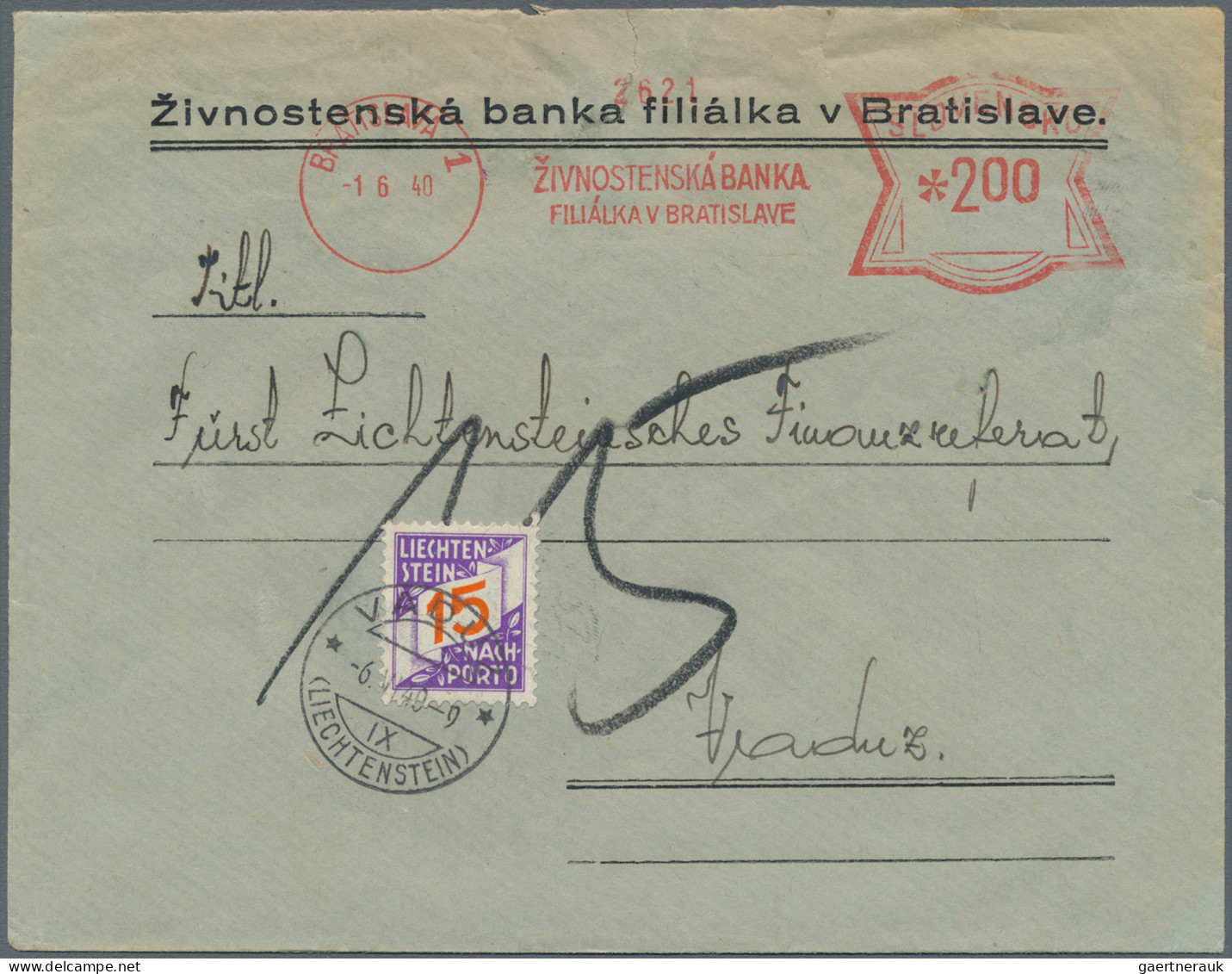 Liechtenstein - Portomarken: 1926/1940, Portomarken II, 5-40 Rp.Ziffer Im Band A - Strafportzegels