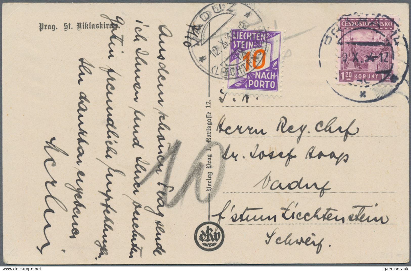 Liechtenstein - Portomarken: 1926/1940, Portomarken II, 5-40 Rp.Ziffer im Band a