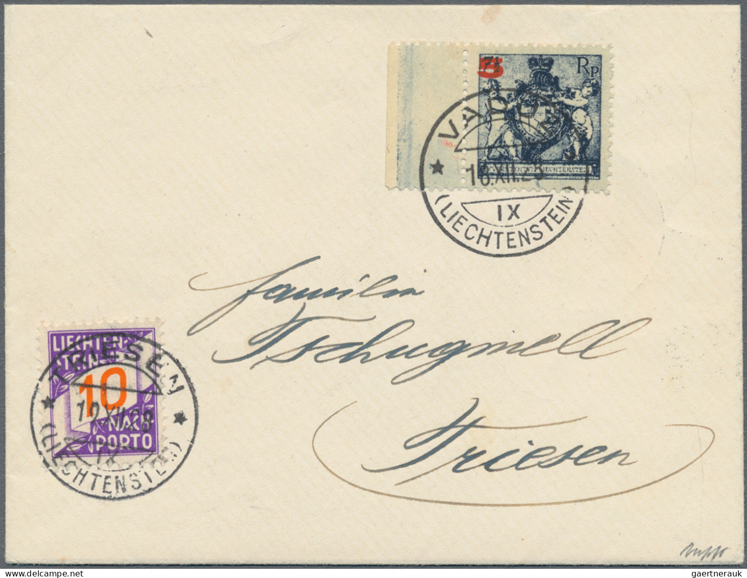 Liechtenstein - Portomarken: 1928/1939, Portomarken II, 5-40 Rp.Ziffer Im Bandau - Portomarken