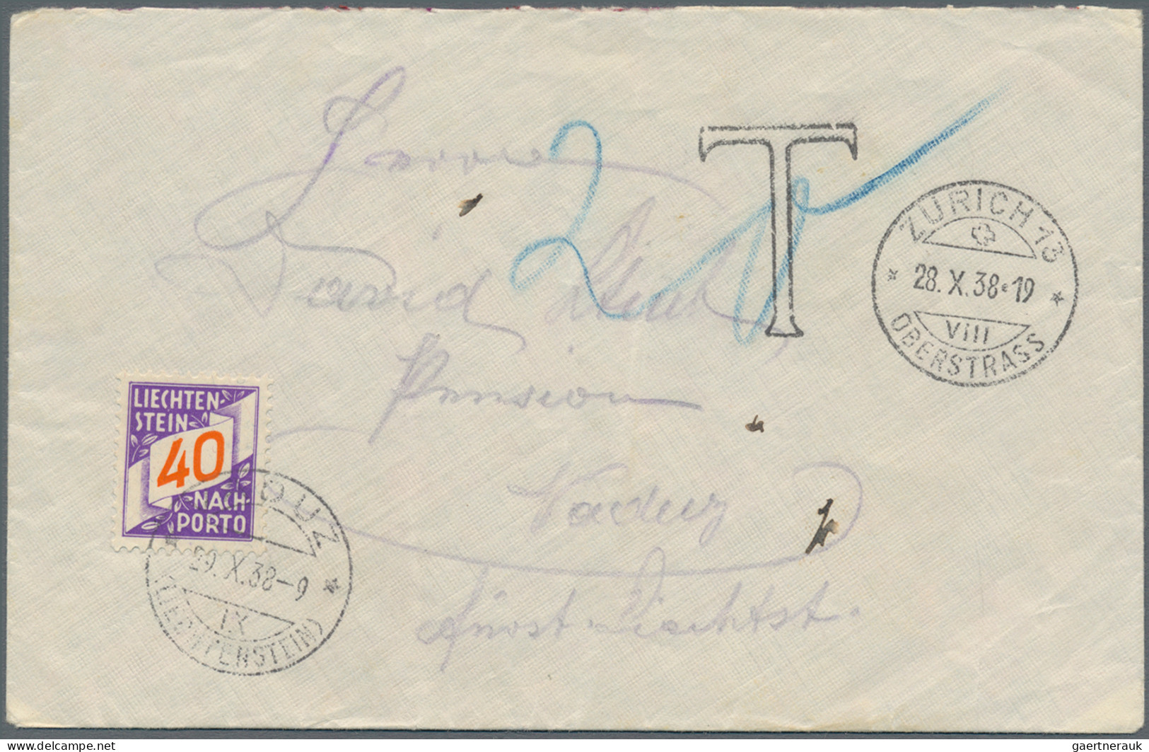 Liechtenstein - Portomarken: 1929/1940, Portomarken II, Ziffer Im Band 5-50 Rp. - Postage Due