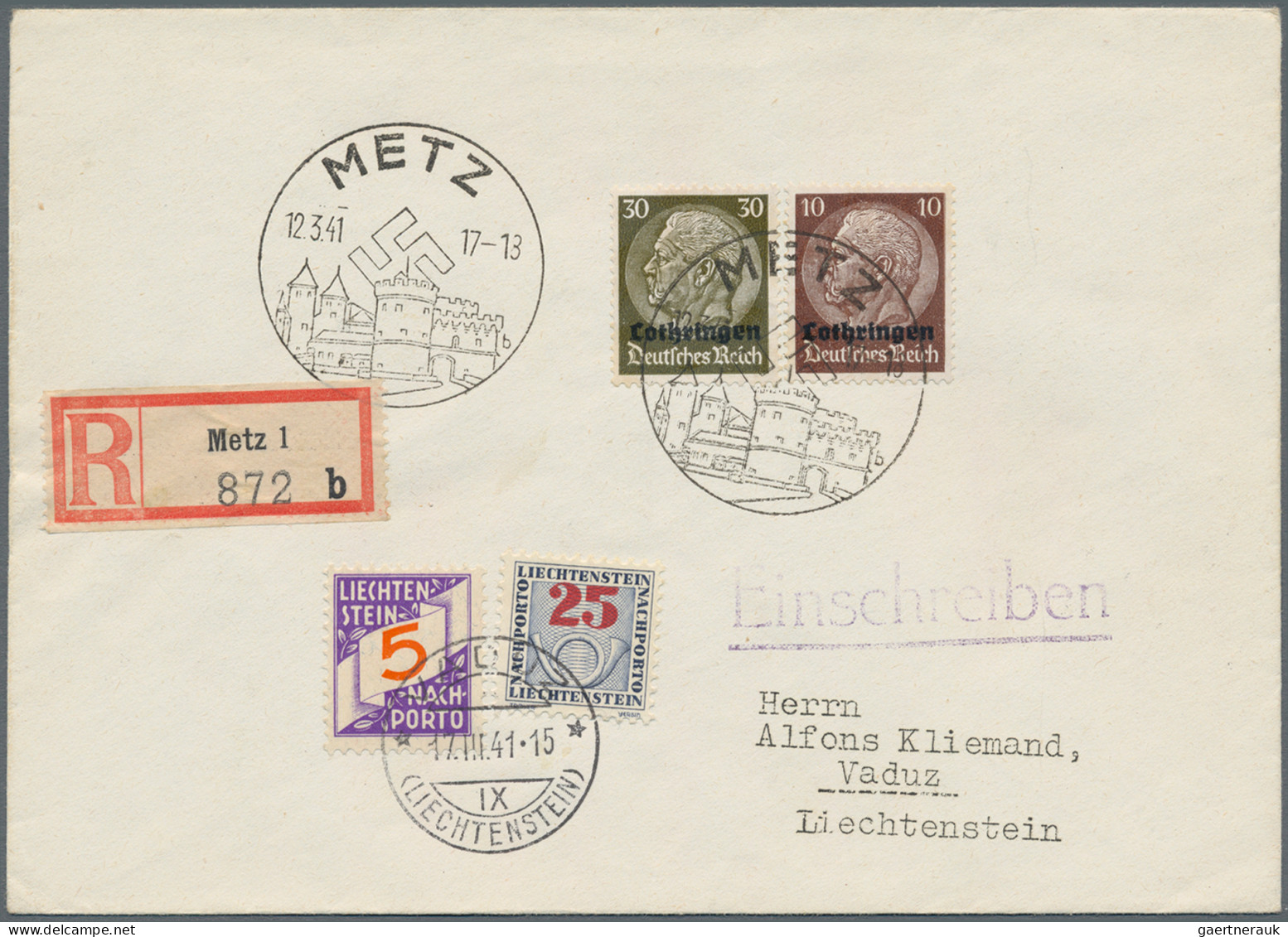 Liechtenstein - Portomarken: 1940/1941, Portomarken II U. III., 8 Unterfrankiert - Impuesto