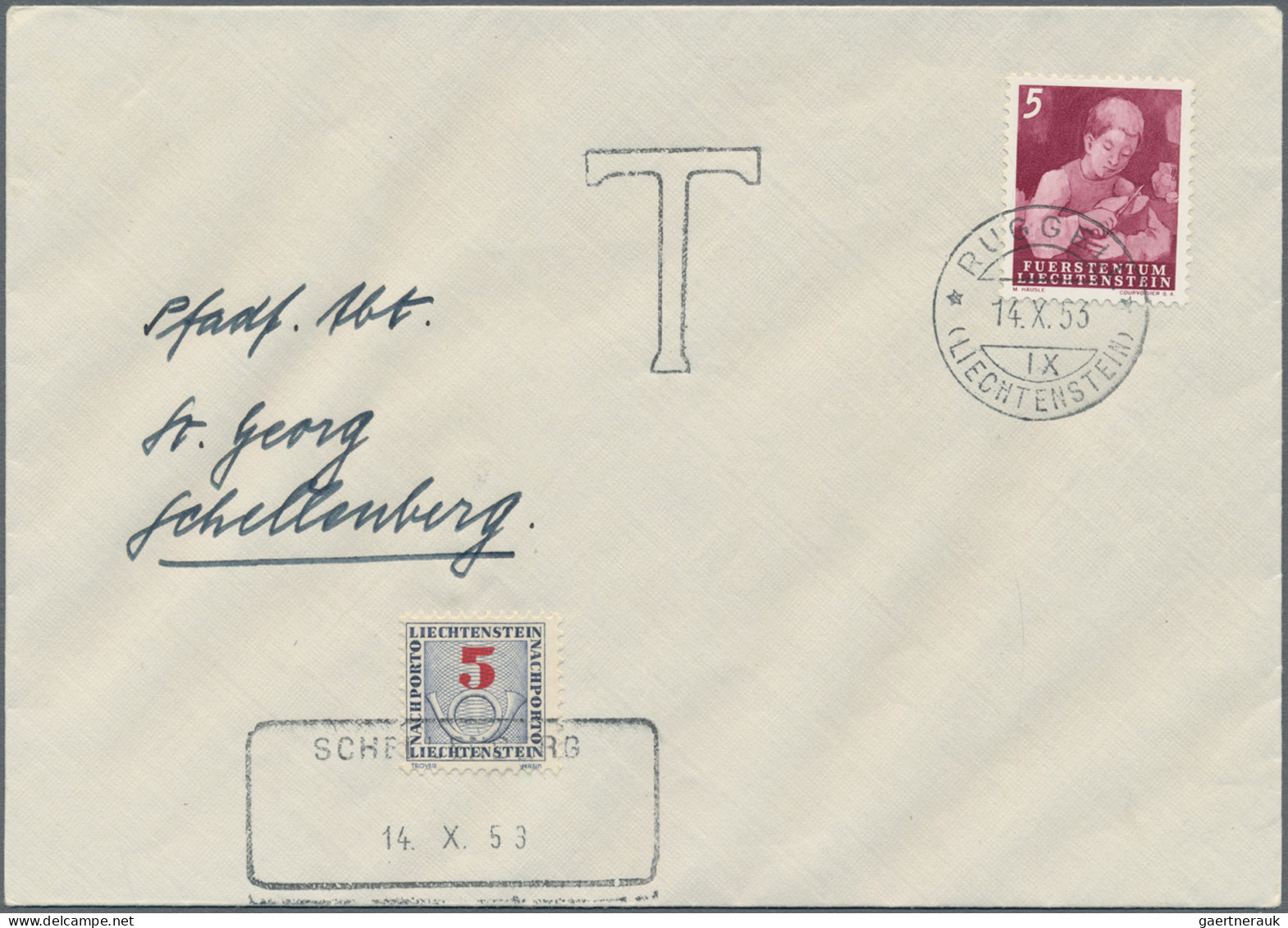 Liechtenstein - Portomarken: 1943/1953, Portomarken III, Ziffer Mit Posthorn 5 - - Postage Due