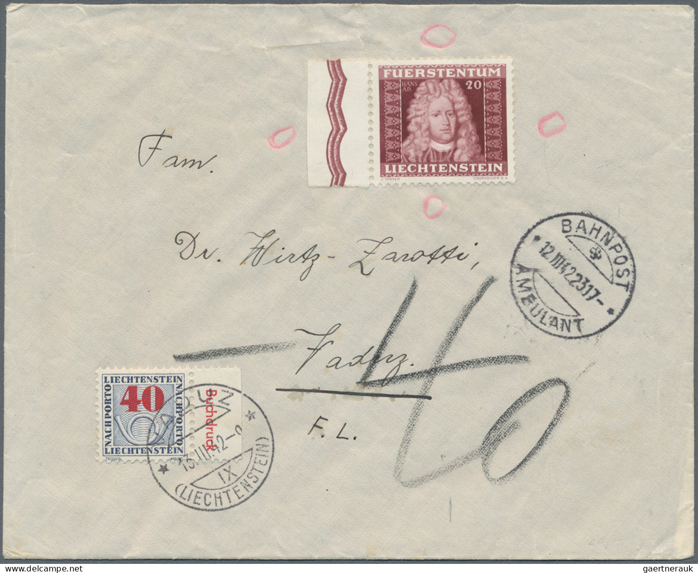 Liechtenstein - Portomarken: 1943/1953, Portomarken III, Ziffer Mit Posthorn 5 - - Postage Due