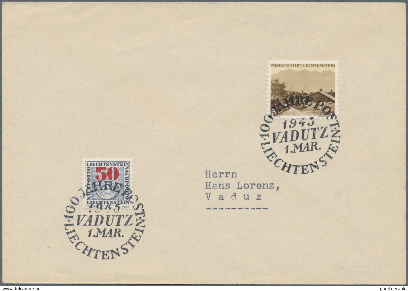 Liechtenstein - Portomarken: 1943/1953, Portomarken III, Ziffer Mit Posthorn 5 - - Taxe