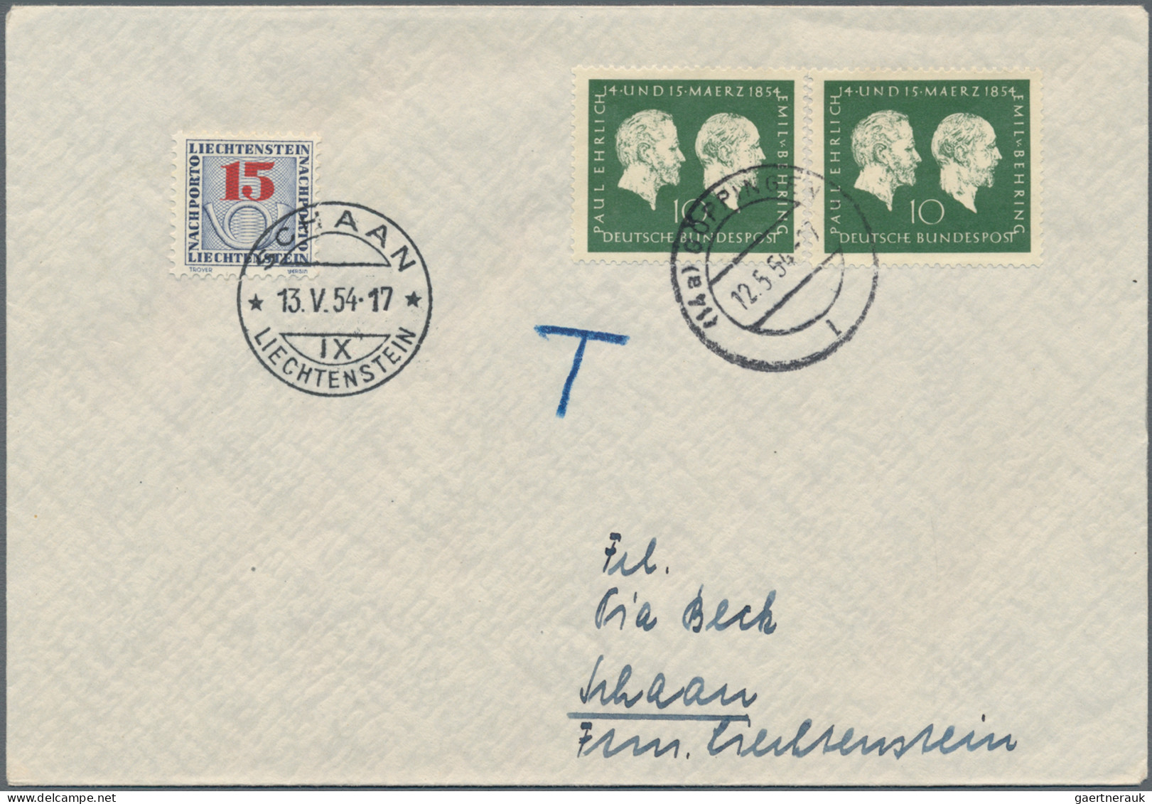 Liechtenstein - Portomarken: 1952/1955, Portomarken III, Ziffer Mit Posthorn 5 - - Strafportzegels