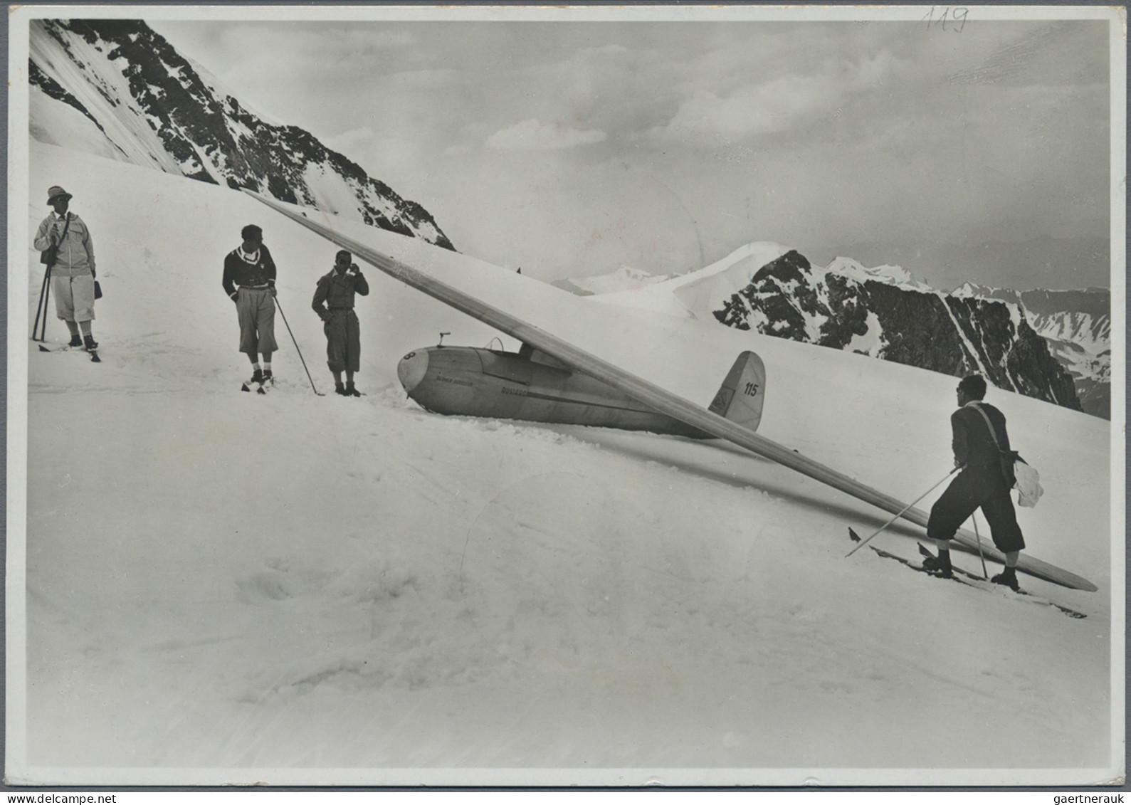 Liechtenstein - Besonderheiten: 1935, I.Int. Segelfliegerlager Jungfraujoch, 6 V - Andere