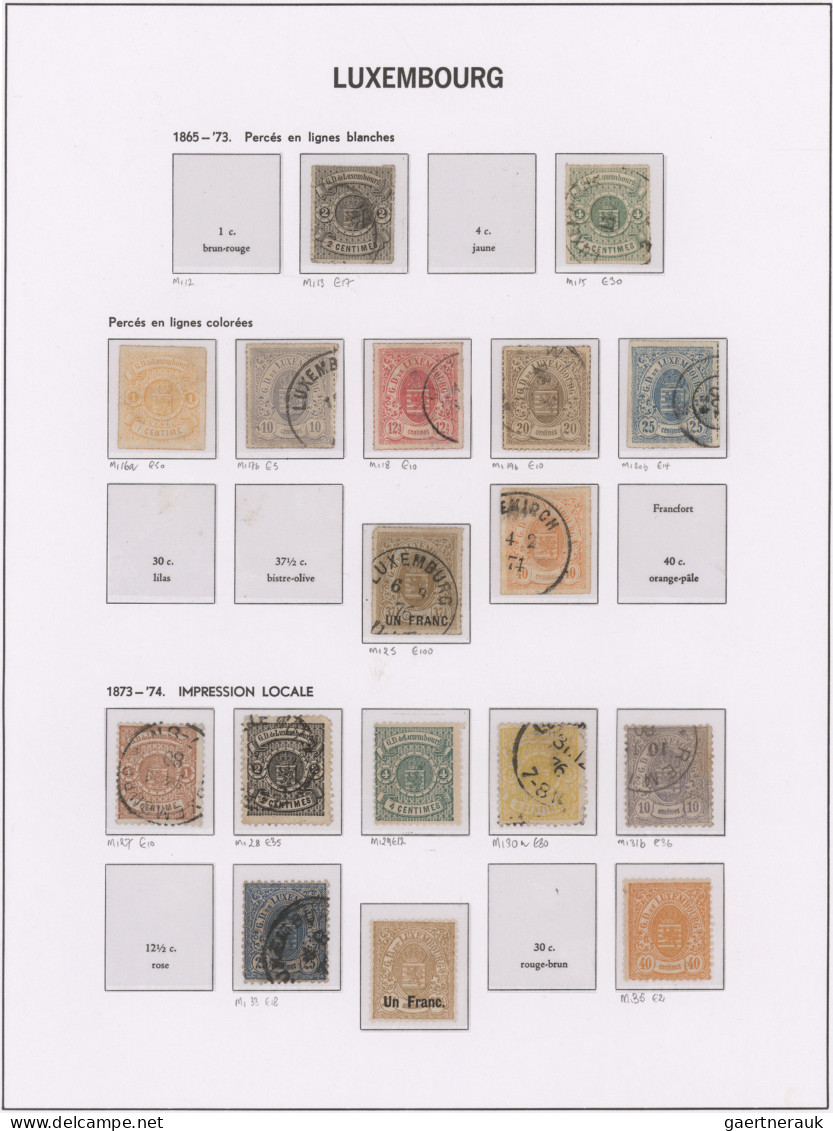 Luxembourg: 1852/1959, Used And Mint Collection In A DVAO Binder, Mixed Conditio - Autres & Non Classés