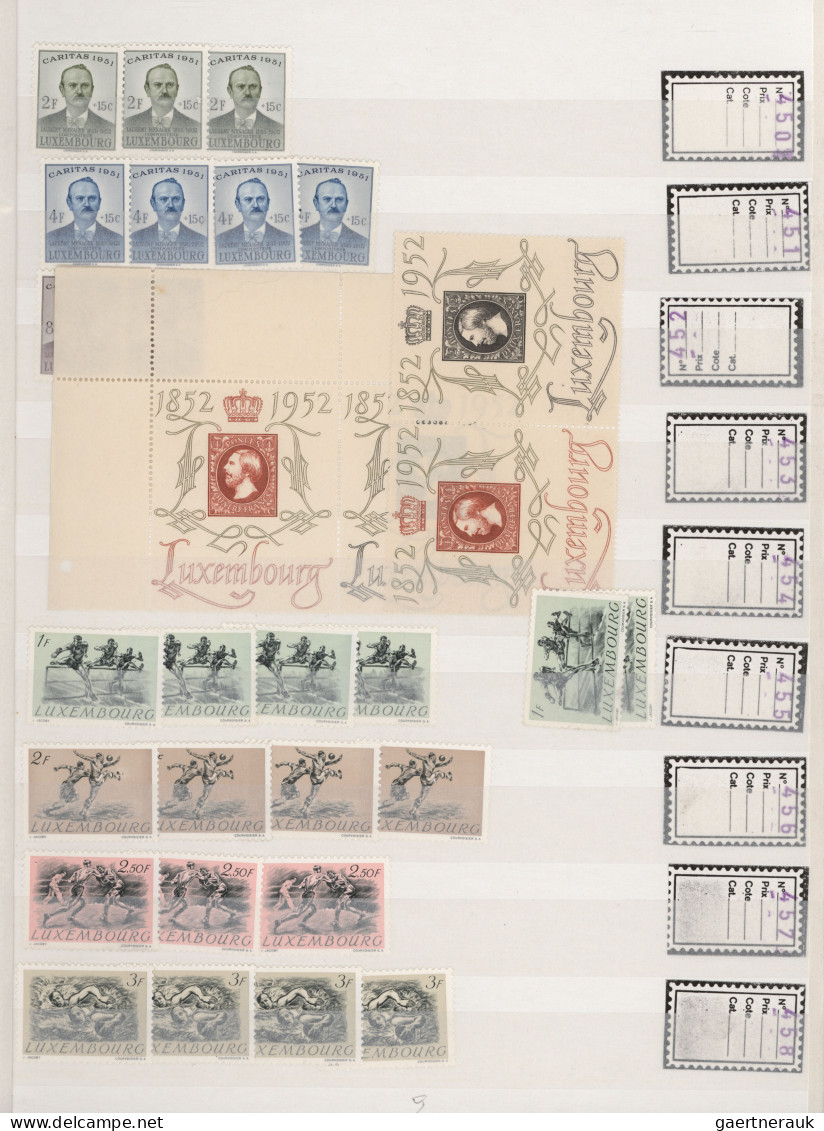 Luxembourg: 1921/1995, mainly MNH stock neatly sorted in two albums, from some 1