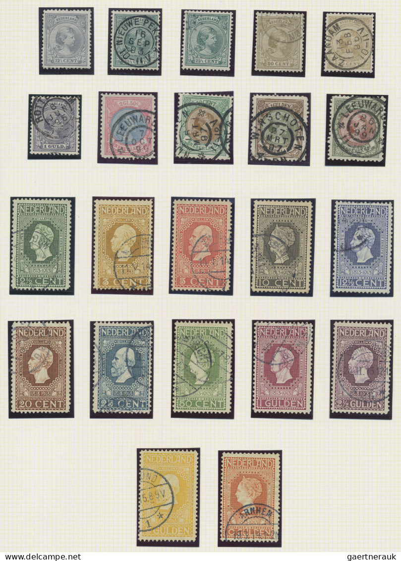 Netherlands: 1852/1913, Used And Mint Collection On Album Pages, Showing A Nice - Autres & Non Classés