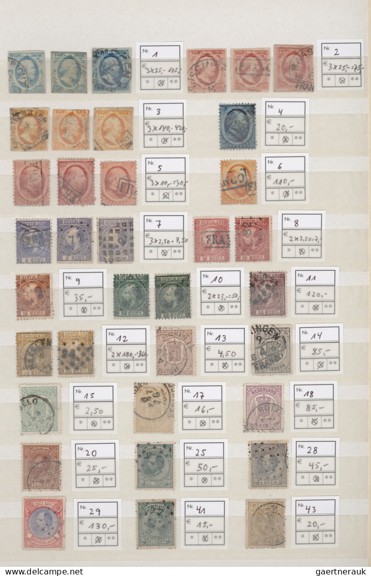 Netherlands: 1852/1953, Used And Mint Collection On Stocksheets, From 1st Issue - Sonstige & Ohne Zuordnung