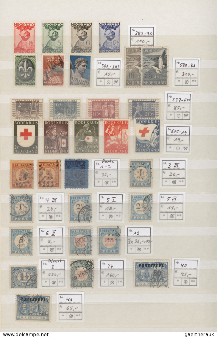 Netherlands: 1852/1953, Used And Mint Collection On Stocksheets, From 1st Issue - Andere & Zonder Classificatie