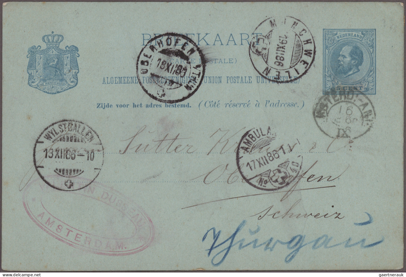 Netherlands: 1886/1948 Group Of 9 Covers, A Picture Postcard And Postal Statione - Lettres & Documents
