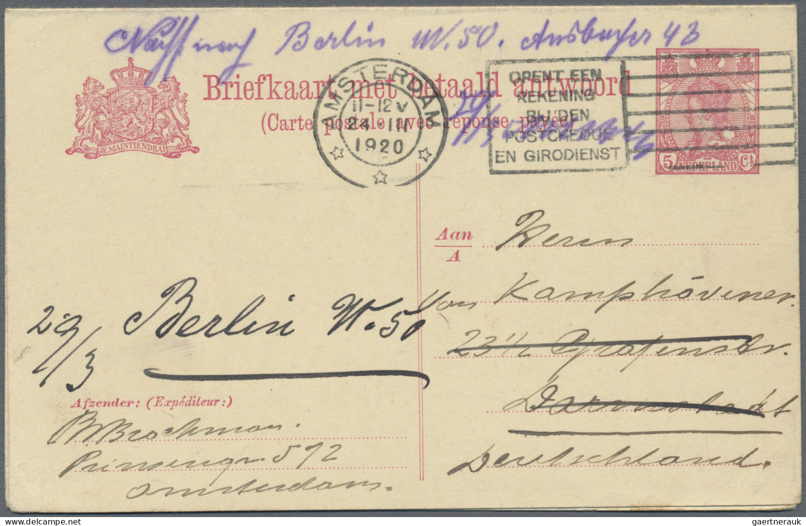 Netherlands - Postal Stationery: 1870/1950 (ca.), Assortment Of Apprx. 144 Used/ - Ganzsachen