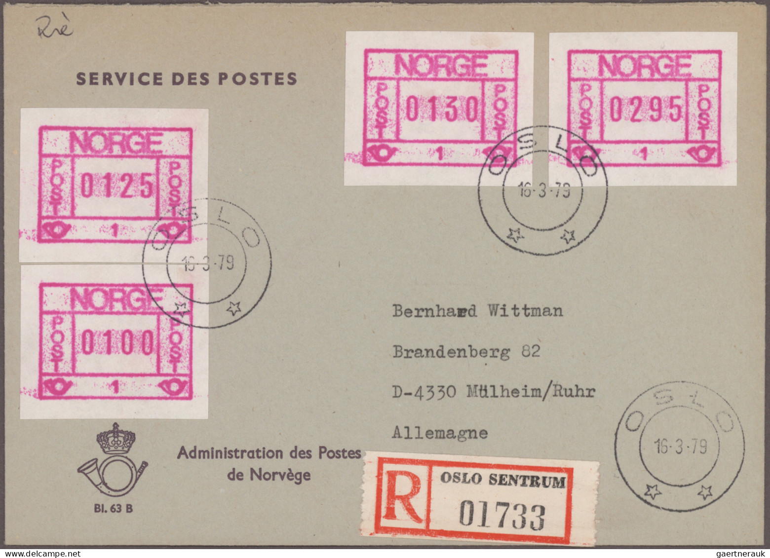 Norway: 1979/1983, Specialised Collection Of Apprx. 214 Covers/cards, Bearing Fr - Viñetas De Franqueo [ATM]