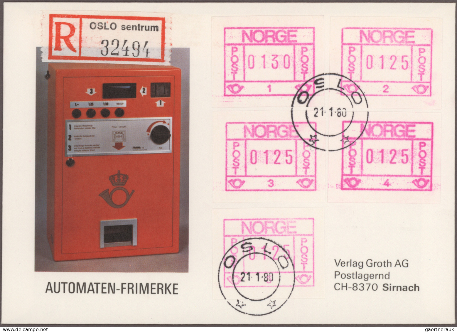Norway: 1979/1983, Specialised Collection Of Apprx. 214 Covers/cards, Bearing Fr - Machine Labels [ATM]