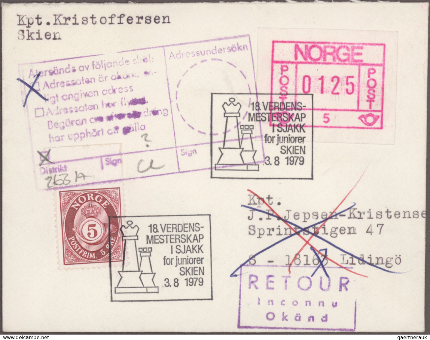 Norway: 1979/1983, Specialised Collection Of Apprx. 214 Covers/cards, Bearing Fr - Automatenmarken [ATM]