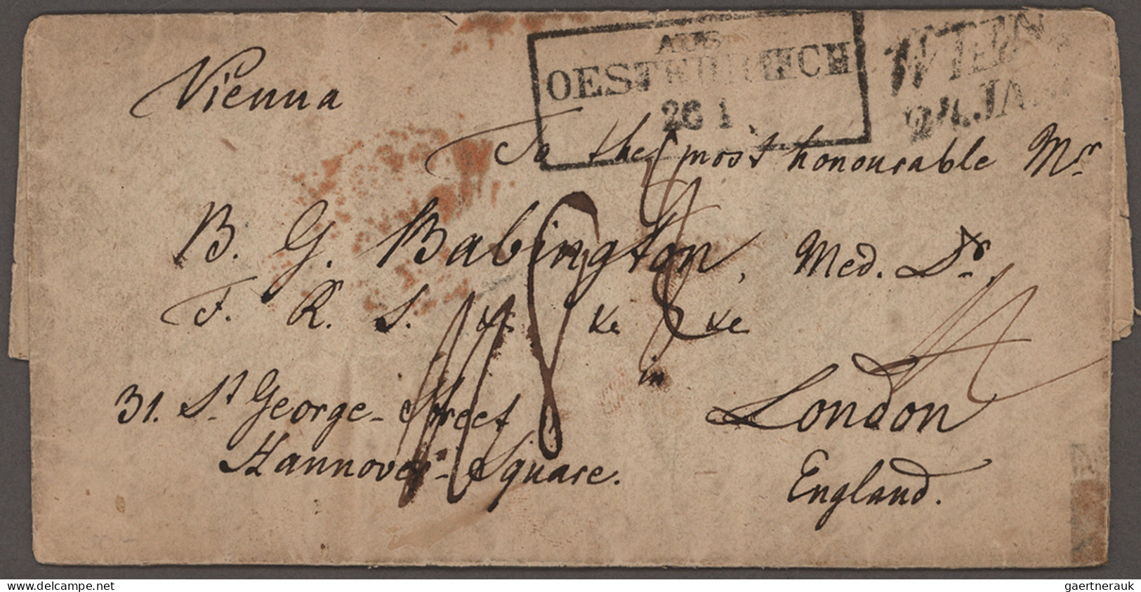 Österreich - Vorphilatelie: 1772/1848, Partie Von Neun Transitbriefen, Meist Nac - ...-1850 Prephilately