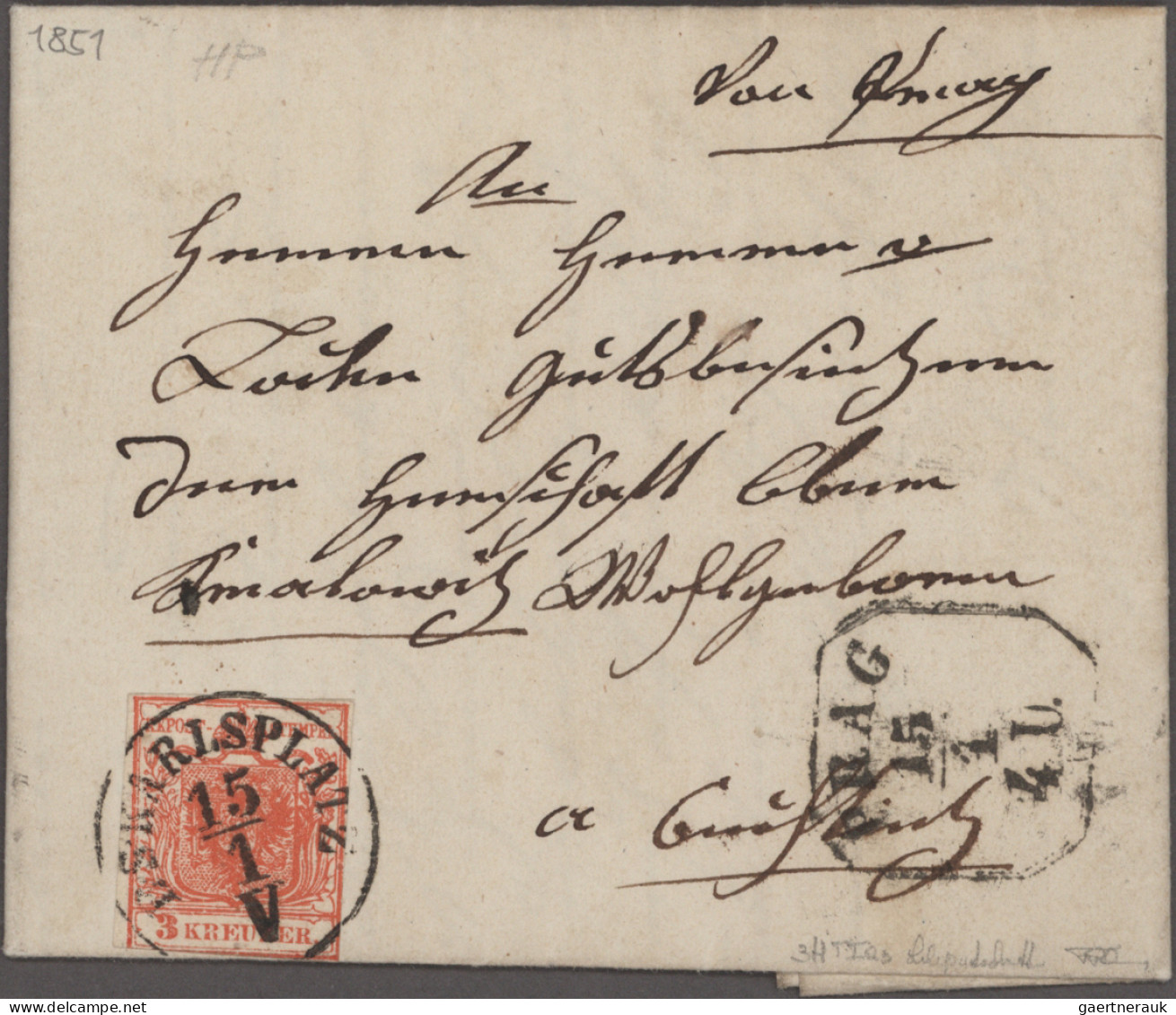 Österreich: 1850/1852, Lot Von 7 Frankierten Briefen, Dabei 4 Belege Mit Verwend - Collections