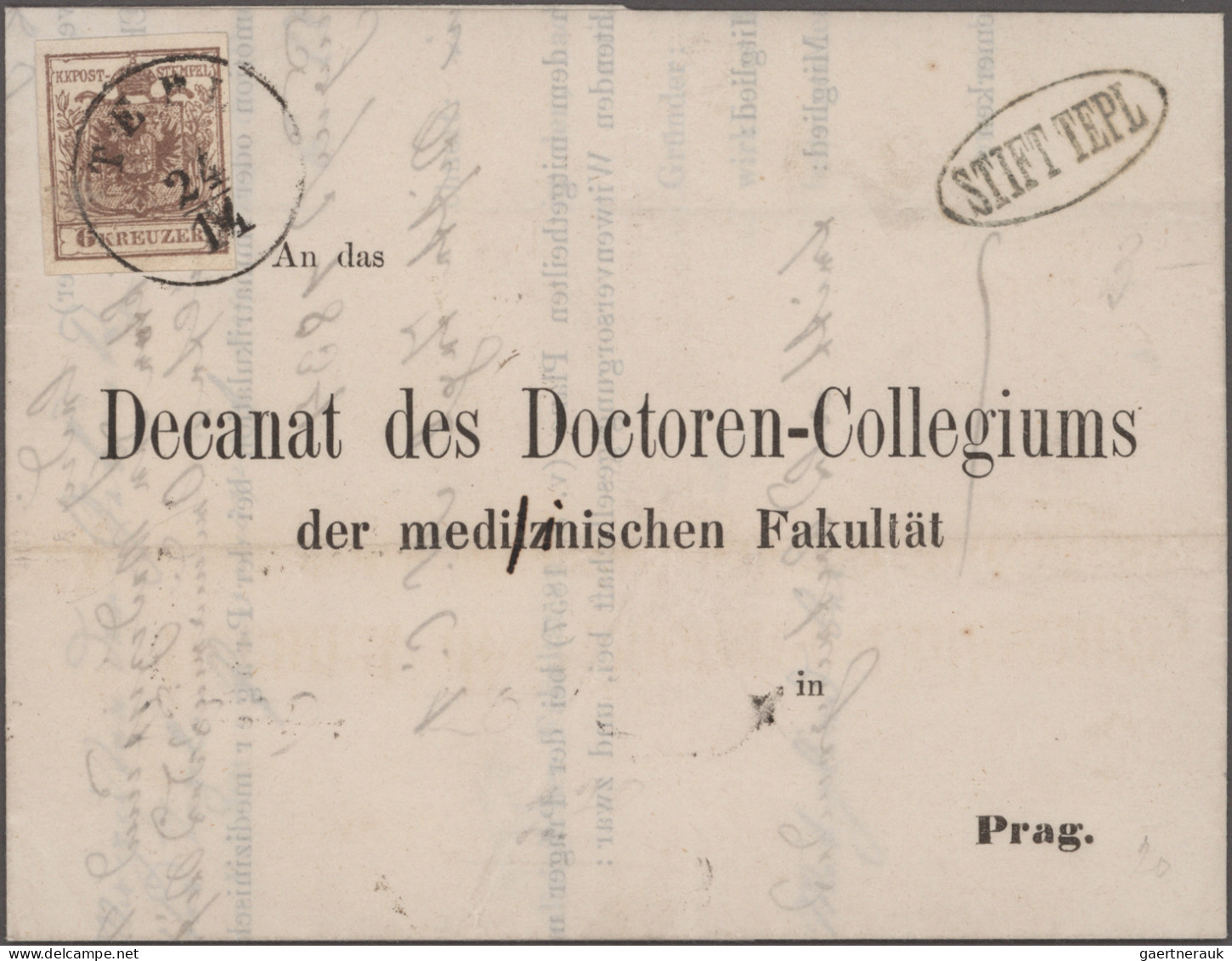 Österreich: 1850/1852, Lot von 7 frankierten Briefen, dabei 4 Belege mit Verwend