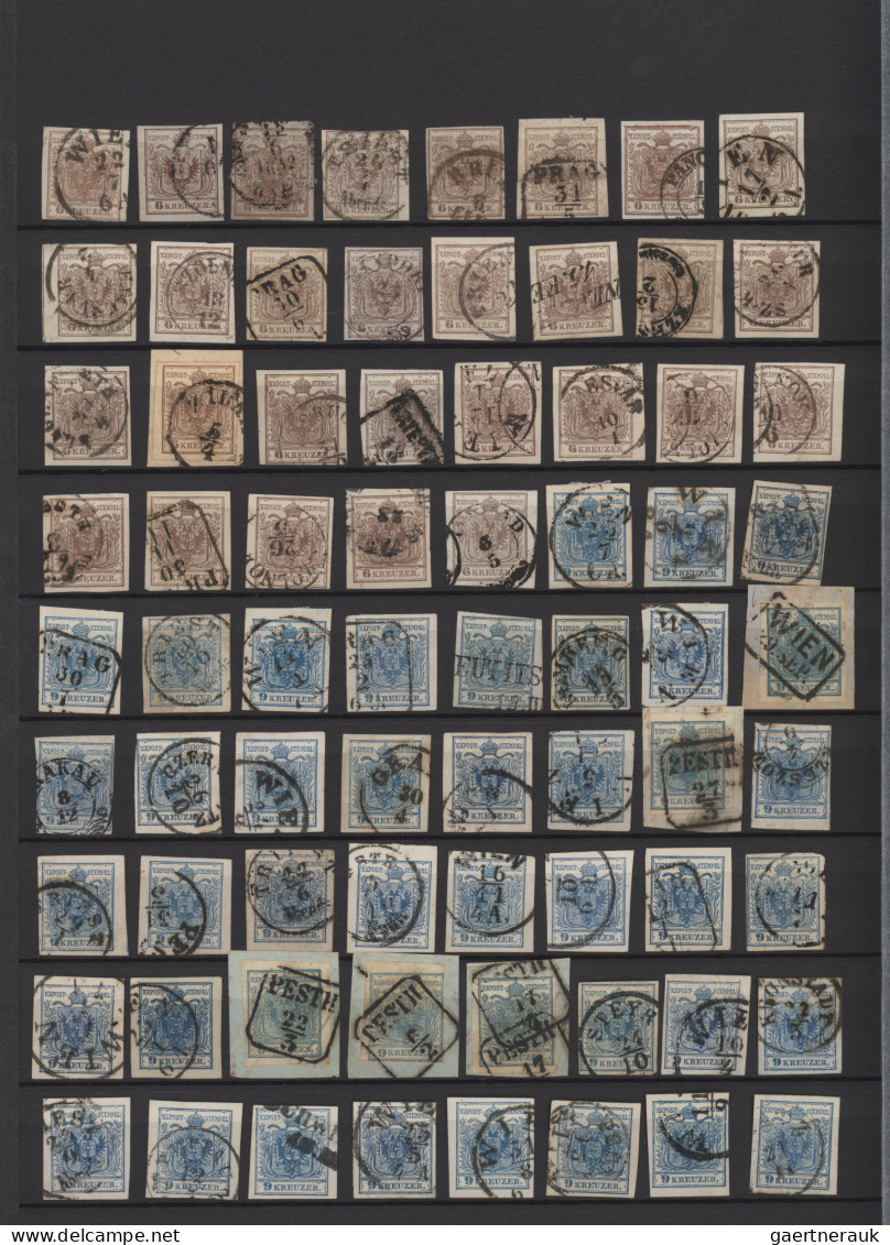 Österreich: 1850/1858, Gestempelte Sammlungspartie Von 195 Marken Der Ersten Aus - Collections