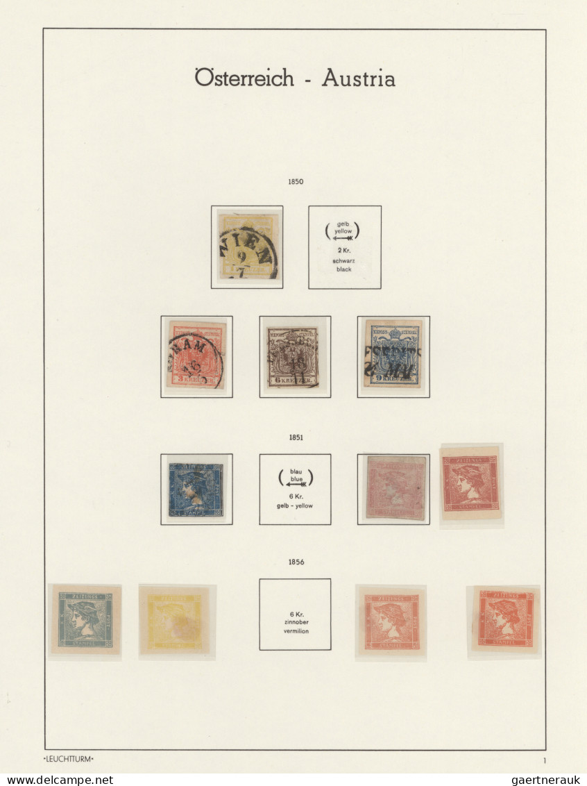 Österreich: 1850/1937, Umfangreiche Gestempelte Und Ungebrauchte/postfrische Sam - Collections