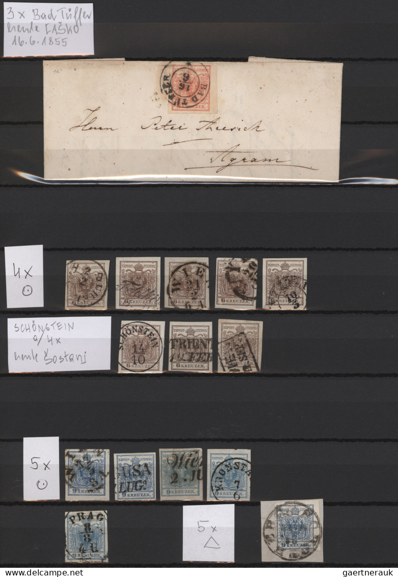Österreich: 1850-1907, Sammlung Im Steckbuch, Meist Mehrfach Gesammelt, U.a. Nr. - Collections