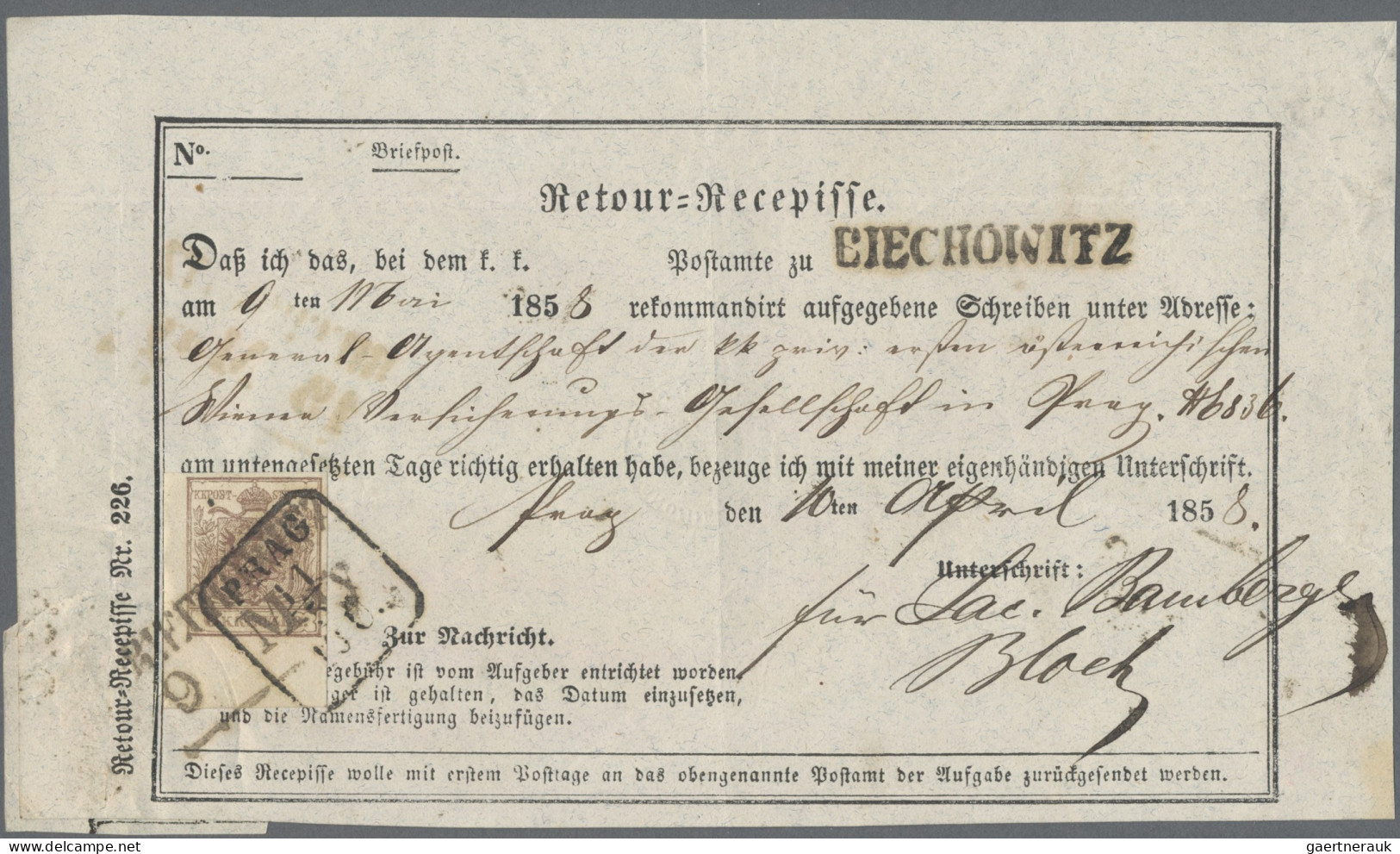 Österreich: 1851/1907, Spezial-Sammlung Von 22 Retour-Recepissen, Praktisch Alle - Colecciones