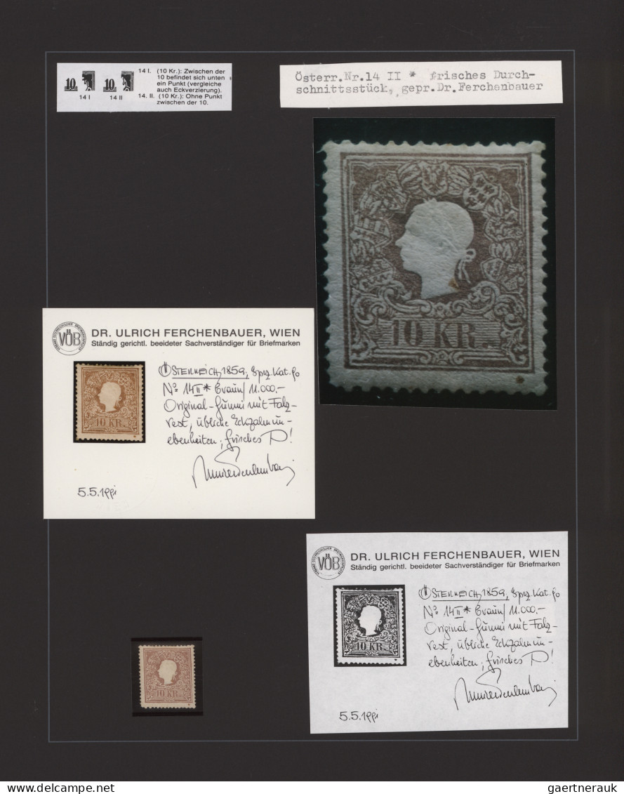 Österreich: 1851-1918, umfangreiche Sammlung in 3 Alben, gemischt gesammelt, mei