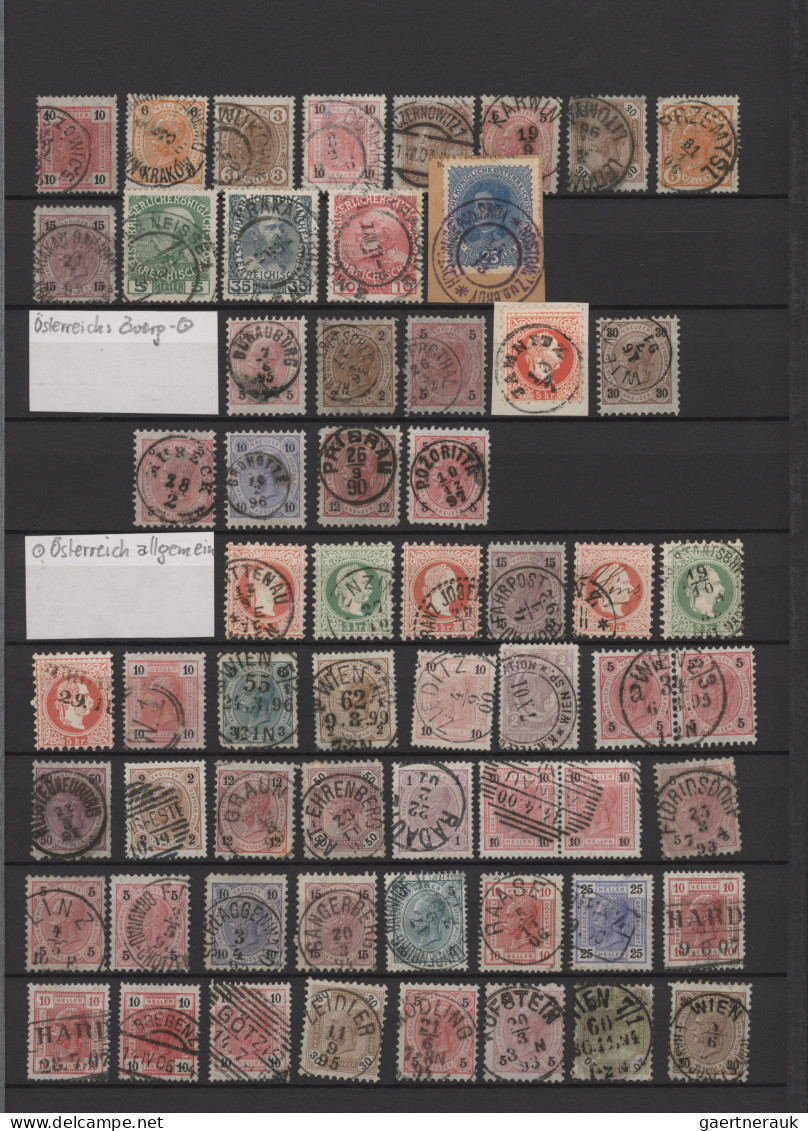 Österreich: 1870/1930 (ca.), Schönstempelpartie Mit Ca. 515 Marken, Alle Mit Kla - Colecciones