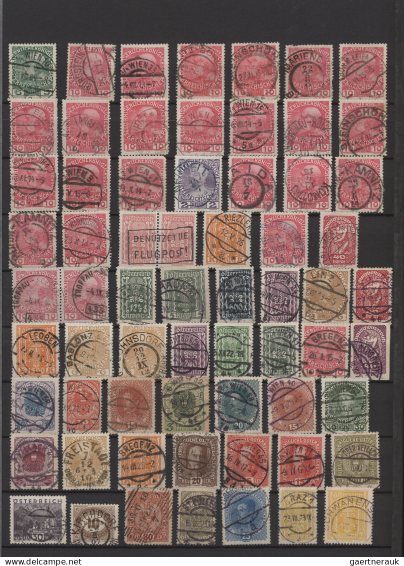 Österreich: 1870/1930 (ca.), Schönstempelpartie mit ca. 515 Marken, alle mit kla