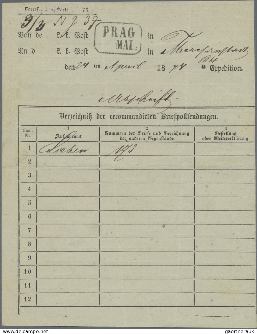 Österreich: 1874/1917, interessante Spezial-Sammlung von 12 Nachfrageschreiben,