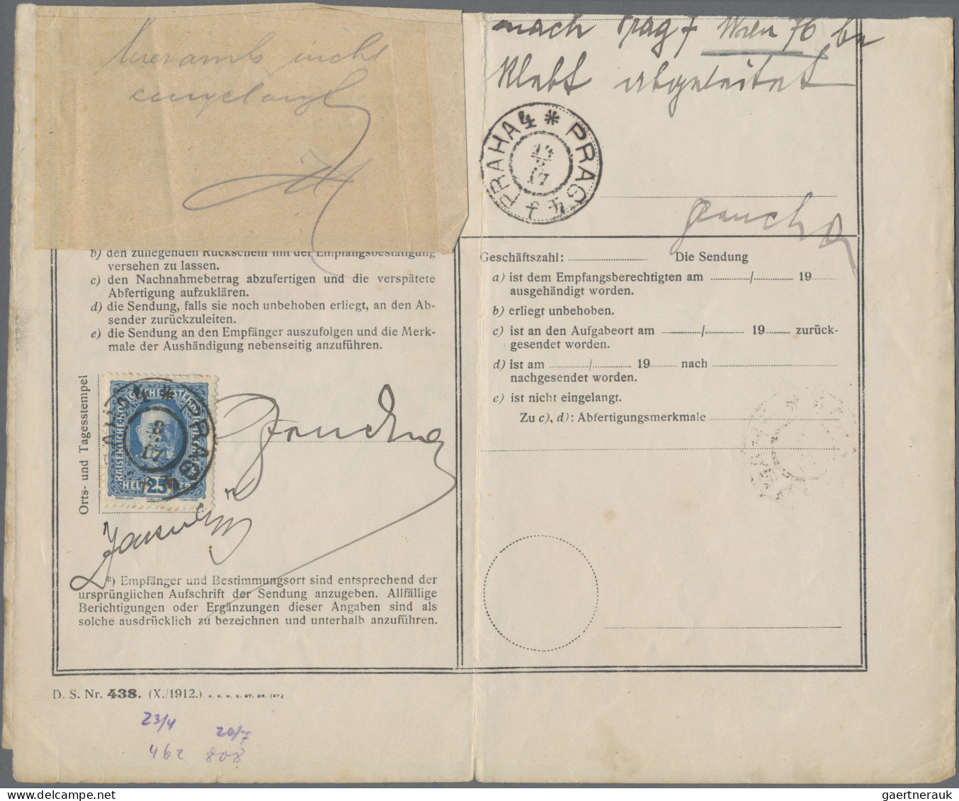 Österreich: 1874/1917, interessante Spezial-Sammlung von 12 Nachfrageschreiben,