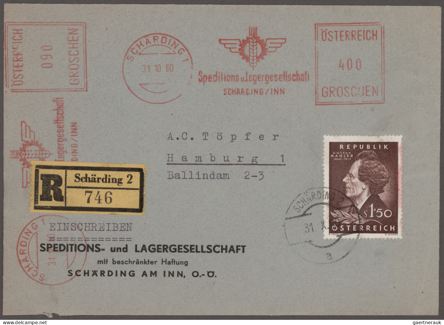 Österreich: 1875/1990 (ca.), umfangreicher Posten von ca. 580 Briefen und Karten