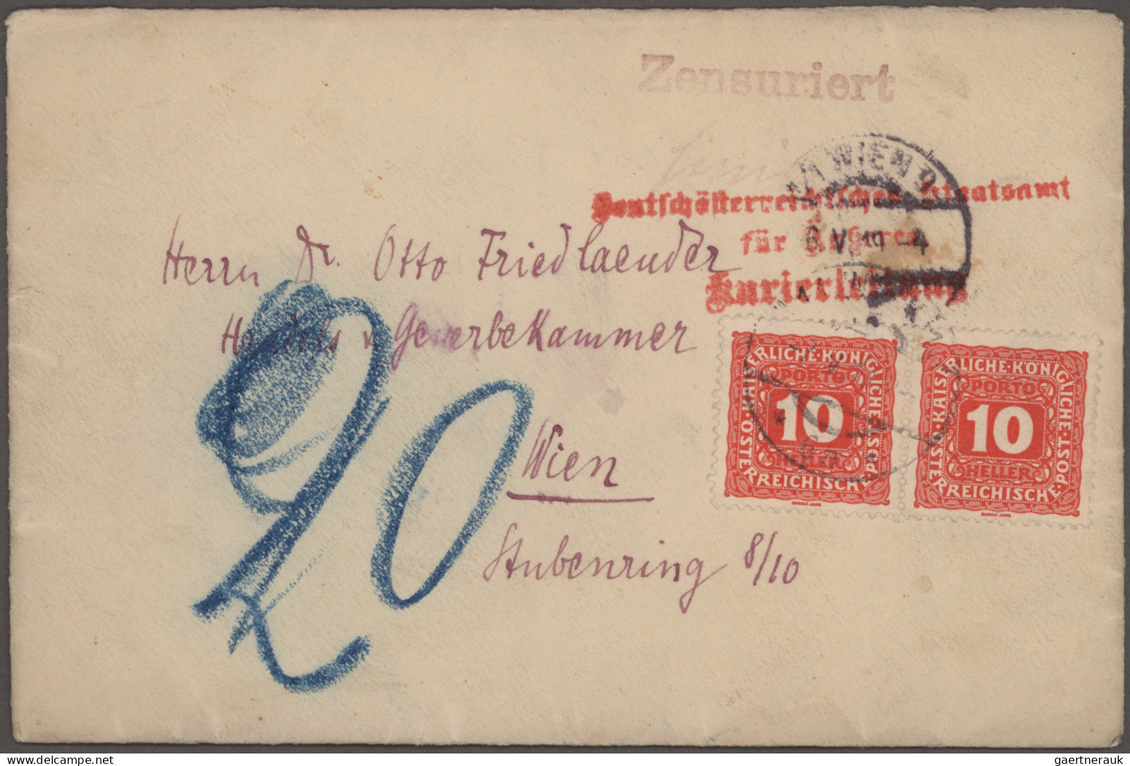 Österreich: 1875/1990 (ca.), umfangreicher Posten von ca. 580 Briefen und Karten