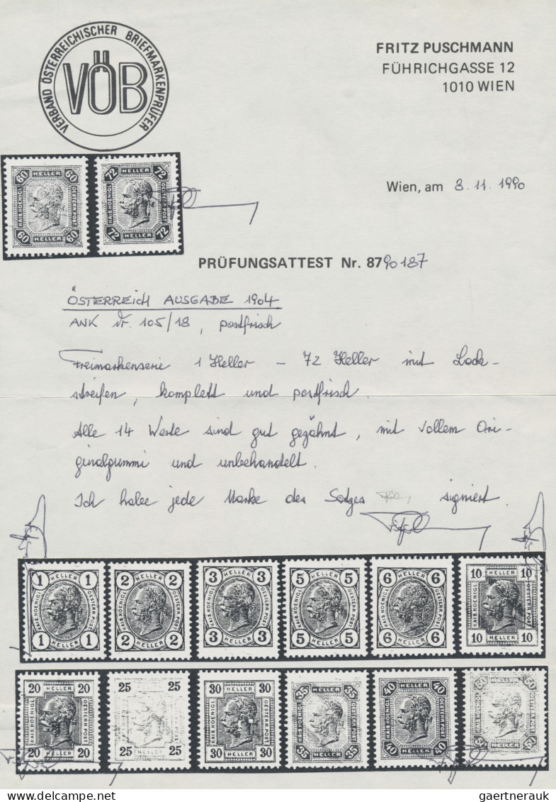 Österreich: 1904/1945, Ungebrauchte/postfrische Zusammenstellung Mit U.a. MiNr. - Verzamelingen