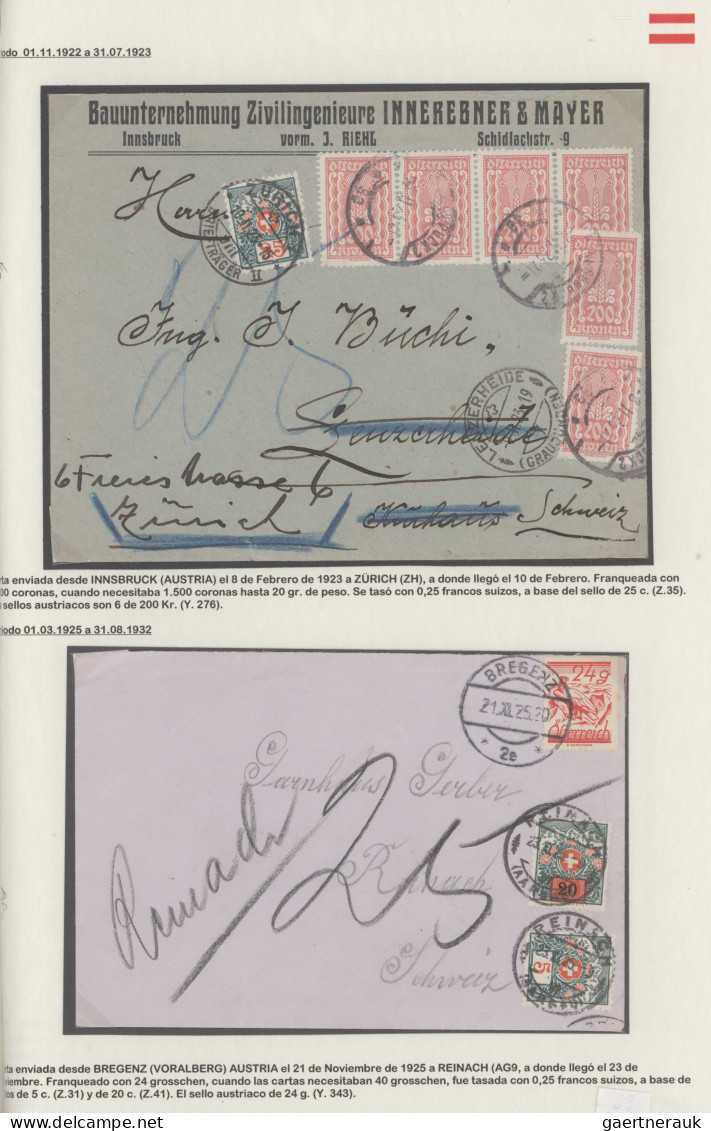 Österreich: 1920/1938 Kollektion Von 18 Ungenügend Frankierten Briefen, Postkart - Collections