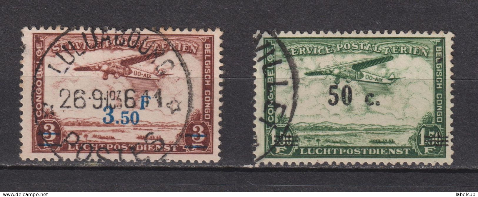 Timbres Oblitérés Du Congo Belge De 1936 N°PA16 Et PA17 - Gebruikt