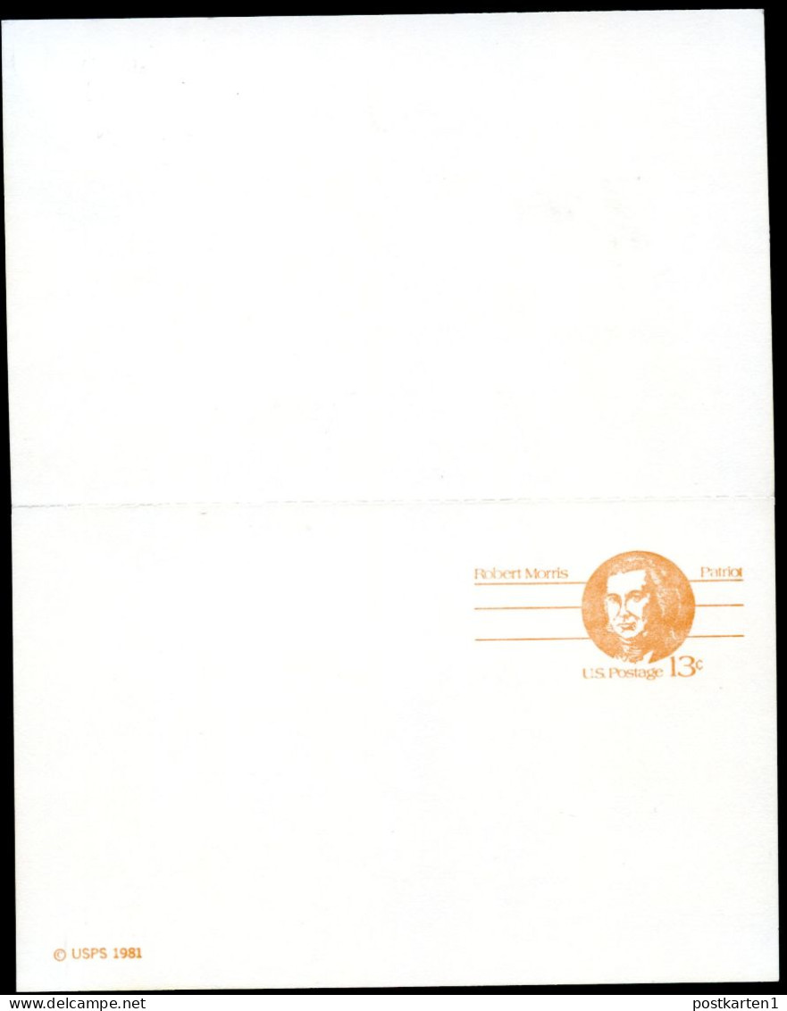 UY34 Postal Card With Reply UNFOLDED Xf 1981 - 1981-00