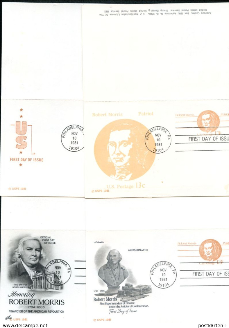 UY34 4 Postal Cards With Reply FDC 1981 - 1981-00