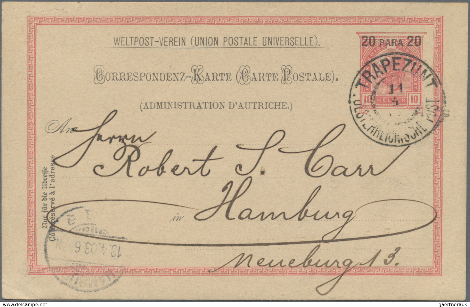 Österreichische Post In Der Levante: 1903/1912, Lot Von Drei Belegen, Dabei MiNr - Oostenrijkse Levant