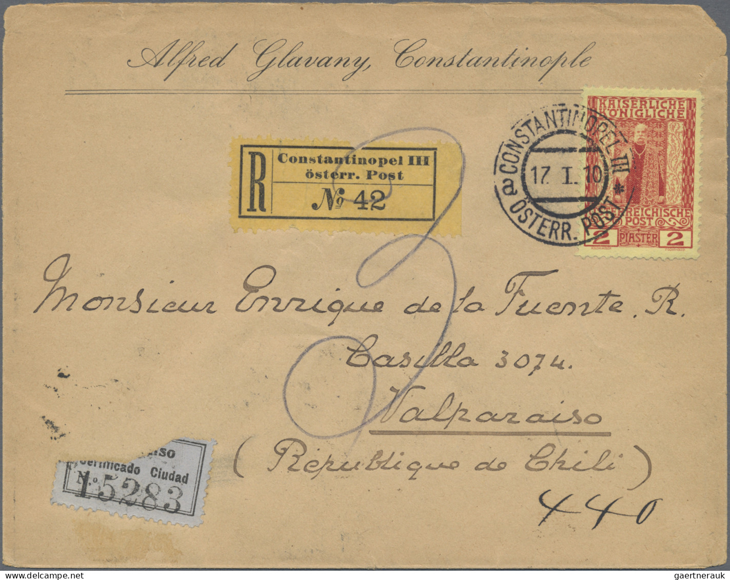 Österreichische Post In Der Levante: 1903/1912, Lot Von Drei Belegen, Dabei MiNr - Oriente Austriaco