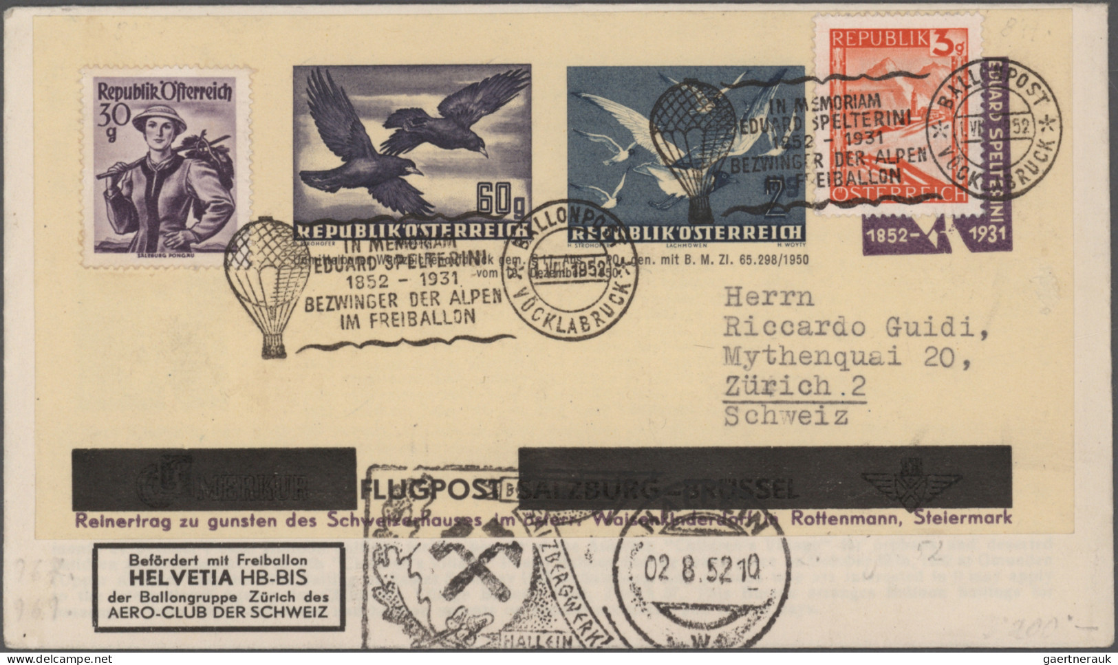 Österreich - Flugpost: 1922/1962, Sammlung Von 41 Flugpostbelegen (rs. Meist Mit - Other & Unclassified