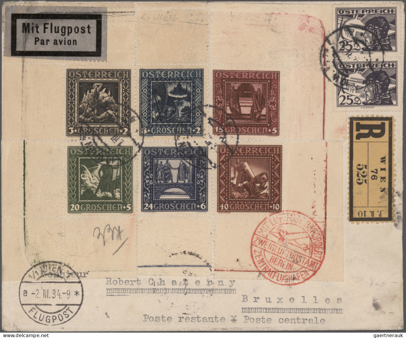 Österreich - Flugpost: 1922/1962, Sammlung von 41 Flugpostbelegen (rs. meist mit